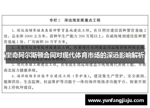 里奇阿尔斯顿合同对现代体育市场的深远影响解析