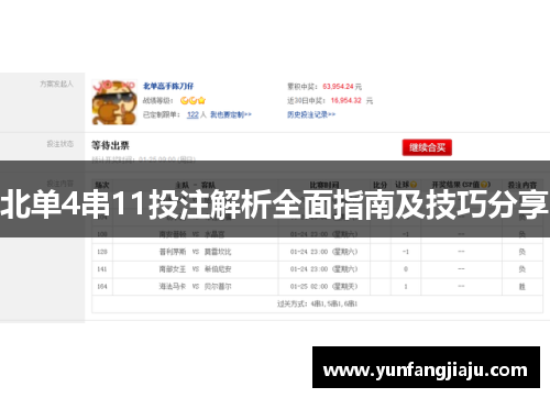 北单4串11投注解析全面指南及技巧分享